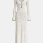 Isla – Cover Up Open Back Long Dress in White