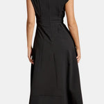 Jacie – Belted V-Neck Crepe Midi Dress