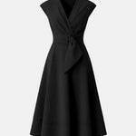 Jacie – Belted V-Neck Crepe Midi Dress