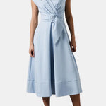 Jacie – Belted V-Neck Crepe Midi Dress