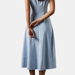 Jacie – Belted V-Neck Crepe Midi Dress