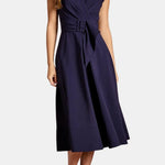 Jacie – Belted V-Neck Crepe Midi Dress