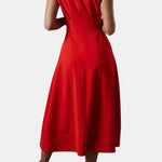 Jacie – Belted V-Neck Crepe Midi Dress