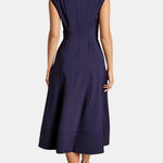 Jacie – Belted V-Neck Crepe Midi Dress