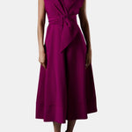 Jacie – Belted V-Neck Crepe Midi Dress