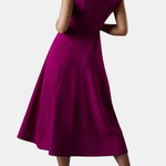 Jacie – Belted V-Neck Crepe Midi Dress