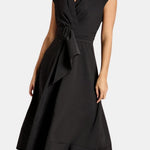 Jacie – Belted V-Neck Crepe Midi Dress