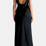 Jaliyah – Liquid-Satin Maxi Dress with Low Cowl Back