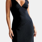 Jaliyah – Liquid-Satin Maxi Dress with Low Cowl Back