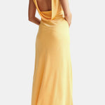 Jaliyah – Liquid-Satin Maxi Dress with Low Cowl Back
