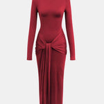 Josephine – Wrap Ruched High Neck Maxi Dress