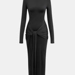 Josephine – Wrap Ruched High Neck Maxi Dress