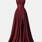 Jream – Satin Flow High-Slit Evening Maxi Dress