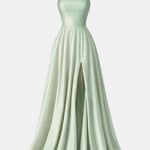 Jream – Satin Flow High-Slit Evening Maxi Dress
