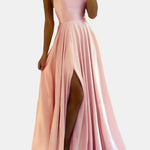 Jream – Satin Flow High-Slit Evening Maxi Dress