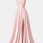 Jream – Satin Flow High-Slit Evening Maxi Dress