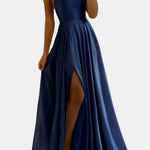 Jream – Satin Flow High-Slit Evening Maxi Dress