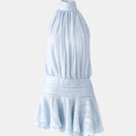 Karla – Backless Halter Chiffon Mini Dress with Soft Ruffle Hem