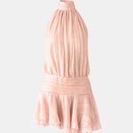 Karla – Backless Halter Chiffon Mini Dress with Soft Ruffle Hem