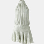 Karla – Backless Halter Chiffon Mini Dress with Soft Ruffle Hem