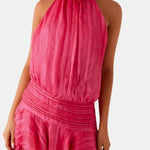 Karla – Backless Halter Chiffon Mini Dress with Soft Ruffle Hem