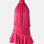 Karla – Backless Halter Chiffon Mini Dress with Soft Ruffle Hem