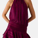 Karla – Backless Halter Chiffon Mini Dress with Soft Ruffle Hem