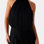 Karla – Backless Halter Chiffon Mini Dress with Soft Ruffle Hem