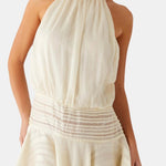 Karla – Backless Halter Chiffon Mini Dress with Soft Ruffle Hem