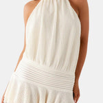 Karla – Backless Halter Chiffon Mini Dress with Soft Ruffle Hem