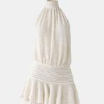 Karla – Backless Halter Chiffon Mini Dress with Soft Ruffle Hem