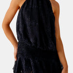 Karla – Backless Halter Chiffon Mini Dress with Soft Ruffle Hem