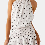 Karla – Backless Halter Chiffon Mini Dress with Soft Ruffle Hem