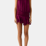 Karla – Backless Halter Chiffon Mini Dress with Soft Ruffle Hem