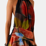 Karla – Backless Halter Chiffon Mini Dress with Soft Ruffle Hem