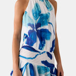 Karla – Backless Halter Chiffon Mini Dress with Soft Ruffle Hem