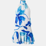 Karla – Backless Halter Chiffon Mini Dress with Soft Ruffle Hem