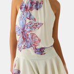 Karla – Backless Halter Chiffon Mini Dress with Soft Ruffle Hem