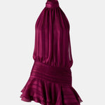 Karla – Backless Halter Chiffon Mini Dress with Soft Ruffle Hem