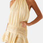 Karla – Backless Halter Chiffon Mini Dress with Soft Ruffle Hem