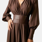 Katelyn – Plunge Neck Long Sleeve Maxi Dress