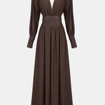 Katelyn – Plunge Neck Long Sleeve Maxi Dress