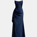 Kennedi – Elegant Slip Maxi Dress with Draped Silhouette