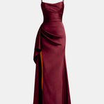 Kennedi – Elegant Slip Maxi Dress with Draped Silhouette