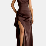 Kennedi – Elegant Slip Maxi Dress with Draped Silhouette