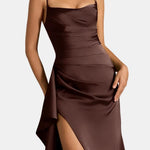 Kennedi – Elegant Slip Maxi Dress with Draped Silhouette