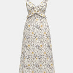Khaleesi – Off-White Floral Ruffle Maxi Dress
