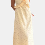Khaleesi – Off-White Floral Ruffle Maxi Dress