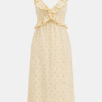Khaleesi – Off-White Floral Ruffle Maxi Dress