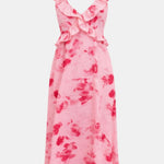 Khaleesi – Off-White Floral Ruffle Maxi Dress